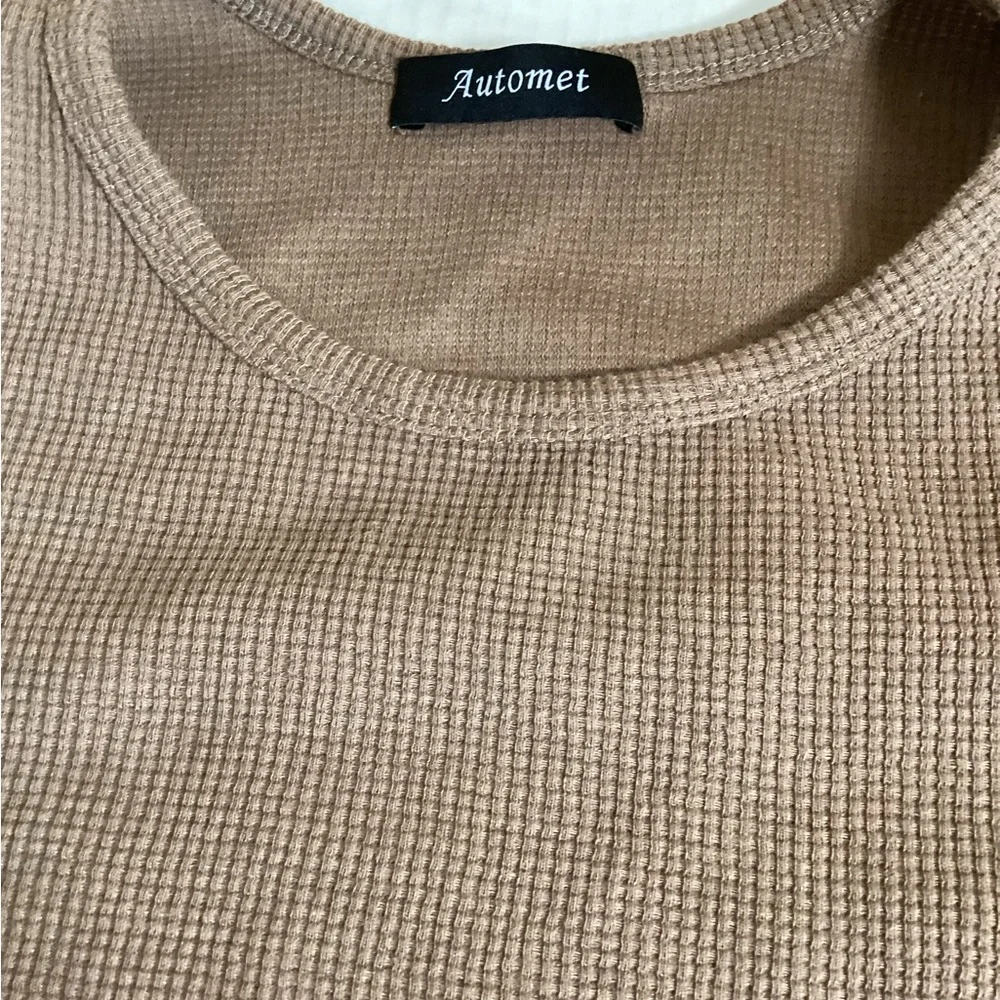 2pc SummerWomen Crop Top/shorts Cocoa brown sz L - Picture 5 of 12